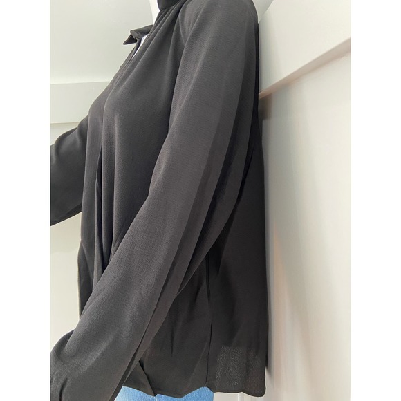 Zac and Rachel Black Long-Sleeved Wrap Top, Size XL wom257 - Picture 6 of 14